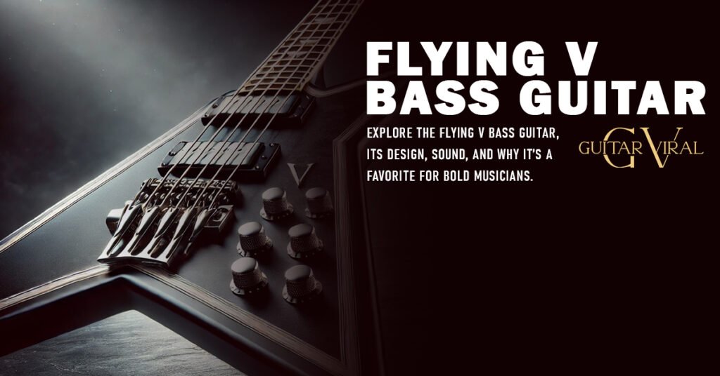 Flying V Bass guitar with its iconic V-shaped design.